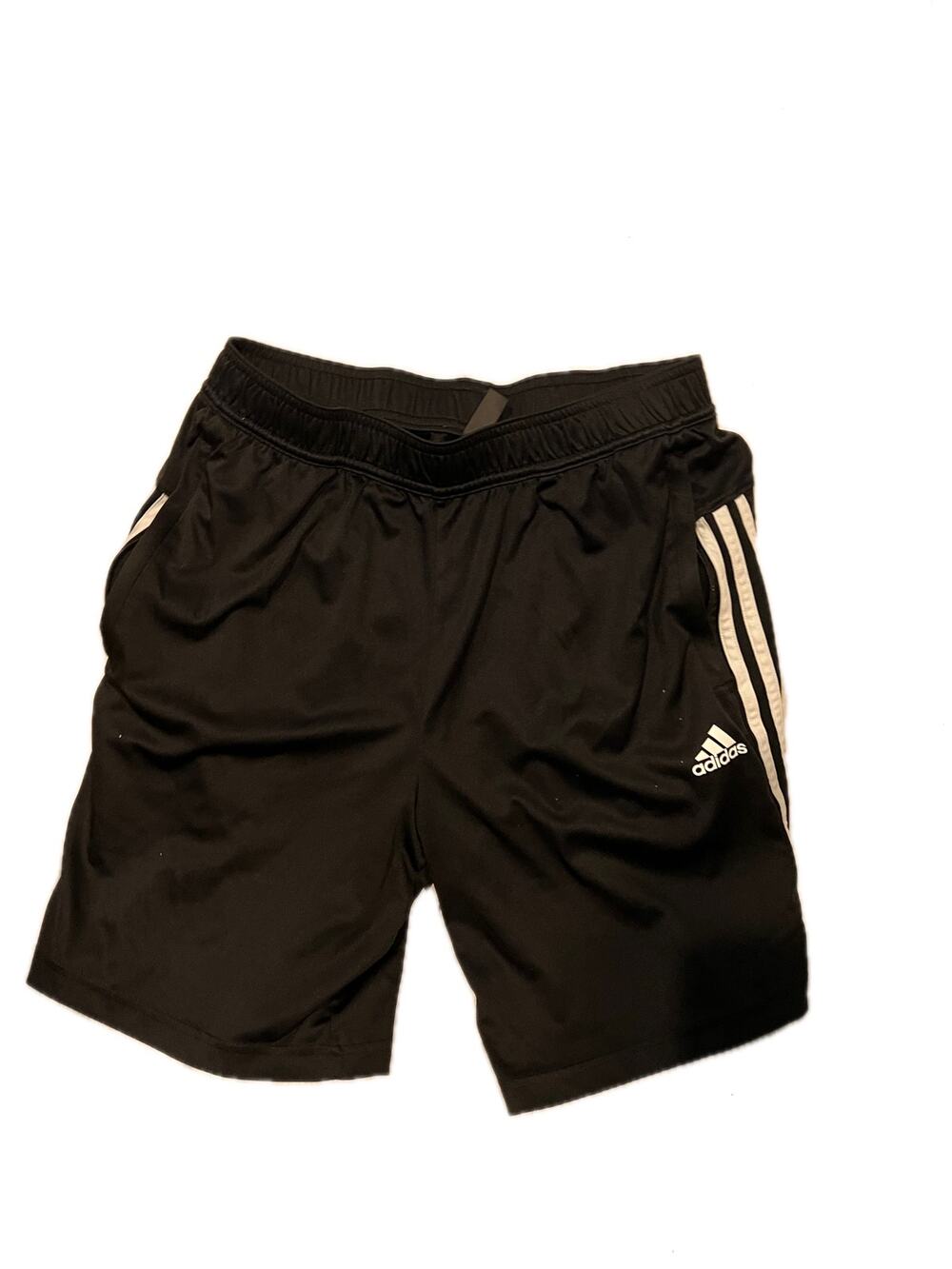 Adidas Three Strip Black Blue Shorts Mens Med 8" Inseam